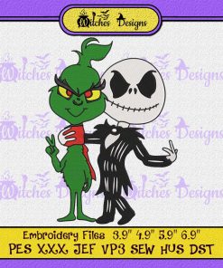 Jack Skellington And Grinch Christmas Embroidery