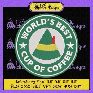 Buddy The Elf Hat Starbucks Coffee Embroidery Designs - Witches Designs