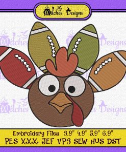 Thanksgiving Football Turkey Embroidery