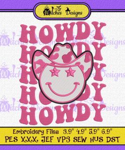 Howdy Pink Cowgirl Embroidery