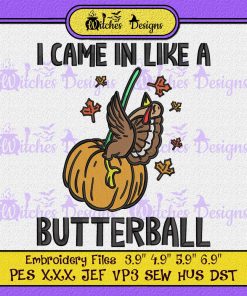 I Came In Like A Butterball Embroidery