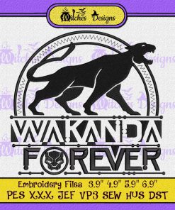 Marvel Black Panther Wakanda Forever Embroidery