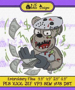 Scary Bear Dollar Jason Voorhees Embroidery