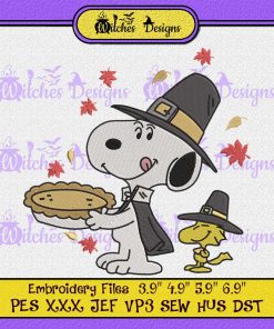 Snoopy And Woodstock Thanksgiving Embroidery