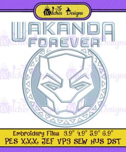 Black Panther Wakanda Forever Embroidery