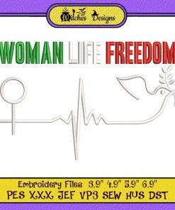 Women Life Freedom Heartbeat Embroidery