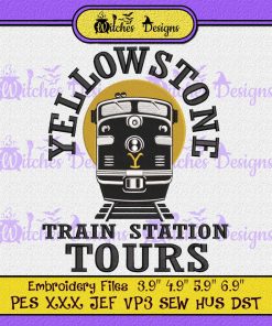 Yellowstone Train Station Tours Embroidery