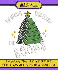 Book Lover Christmas Tree Embroidery