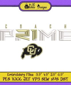 Coach Prime Colorado Buffaloes Football Embroidery