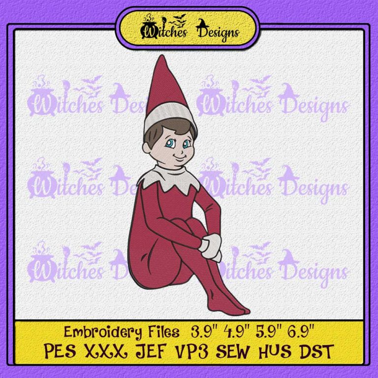 Elf On The Shelf Christmas Embroidery Design - Witches Designs
