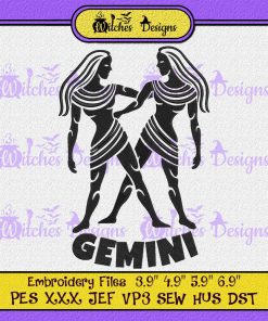 Gemini Twins Zodiac Embroidery