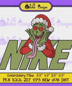 Santa Grinch Christmas Nike Embroidery