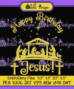 Happy Birthday Jesus Christ Embroidery