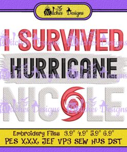 I Survived Hurricane Nicole Embroidery