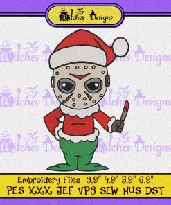 Jason Voorhees Santa Christmas Embroidery