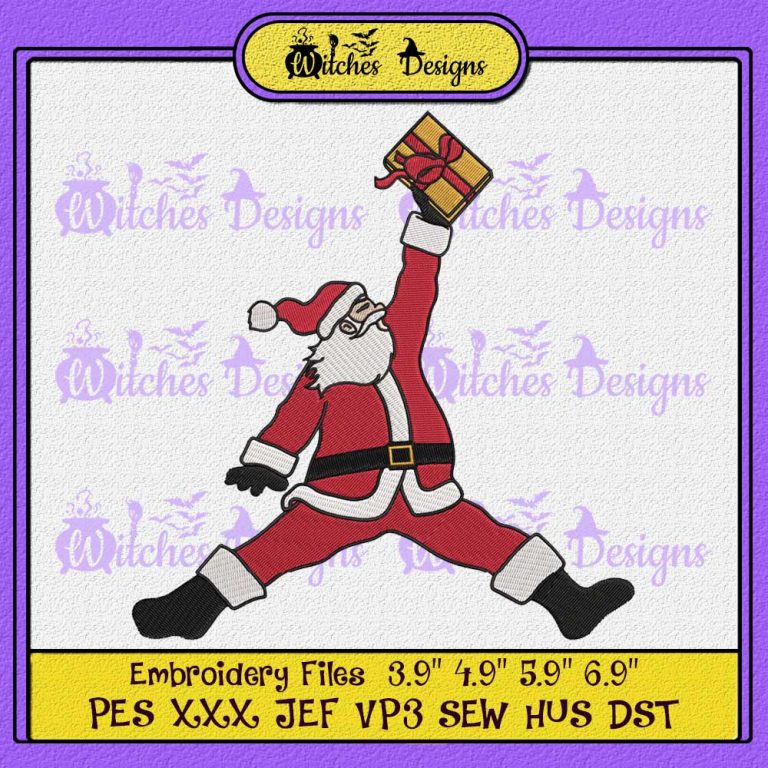 Santa Grinch Christmas Nike Embroidery Design - Witches Designs