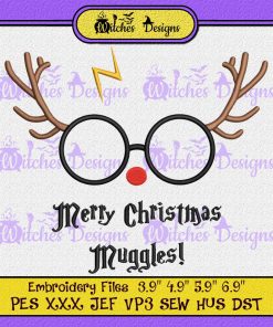 Merry Christmas Muggles Embroidery