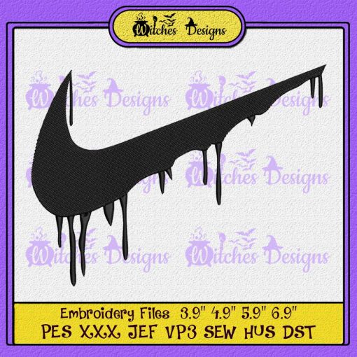 Nike Drip Logo Embroidery Design - Witches Designs