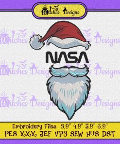 Santa Claus Nasa Merry Christmas Embroidery