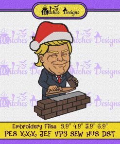 Santa Donald Trump Funny Christmas Embroidery