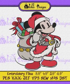 Santa Mickey Mouse Christmas Embroidery