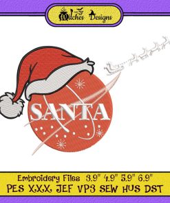 Santa Nasa Space Christmas Embroidery