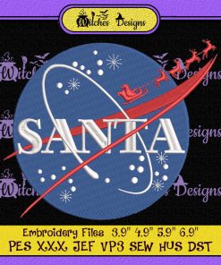 Santa NASA Parody Christmas Embroidery