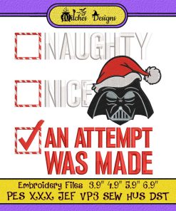 Naughty or Nice Checklist Christmas Embroidery