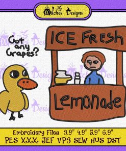 Ice Fresh Lemonade Got Any Grapes Duck Funny Embroidery