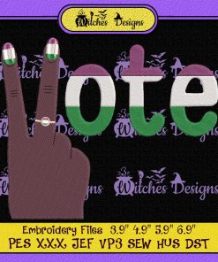 Victory Hand Vote Embroidery