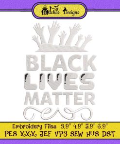 Black Lives Matter Hands BLM Embroidery