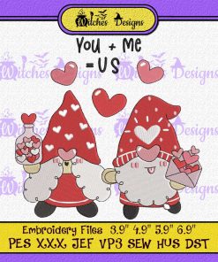 Valentine’s Day Gnomes Cute Embroidery