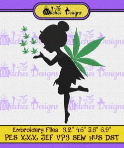 Cannabis Marijuana Fairy Embroidery