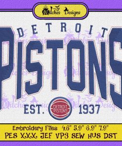 Detroit Pistons Basketball Embroidery