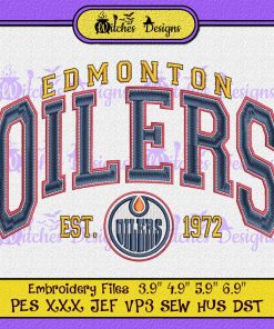 Edmonton Oilers NHL Hockey Embroidery