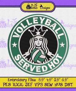 Volleyball Served Hot Starbucks Embroidery