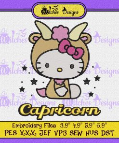 Hello Kitty Capricorn Zodiac Embroidery