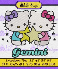 Hello Kitty Zodiac Gemini Embroidery