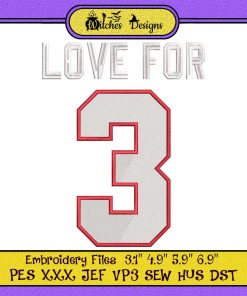 Love For 3 Pray For Damar Hamlin Embroidery