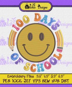 100 Days Of School Embroidery