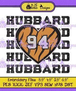 Sam Hubbard Cincinnati Bengals Heart 94 Embroidery