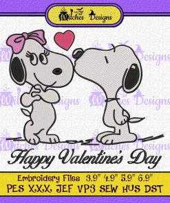 Snoopy Happy Valentine's Day Embroidery