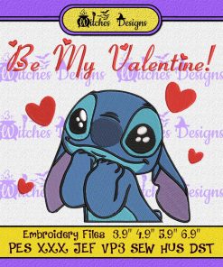 Stitch Cute Be My Valentine Embroidery