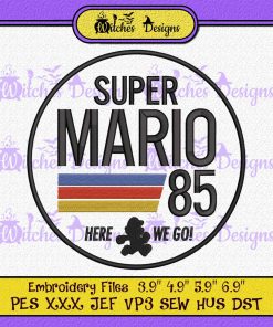 Nintendo Super Mario Here We Go 85 Embroidery