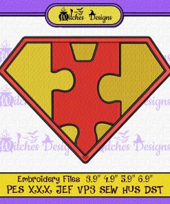 Superman Logo Autism Embroidery