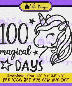 100 Magical Days Of School Embroidery