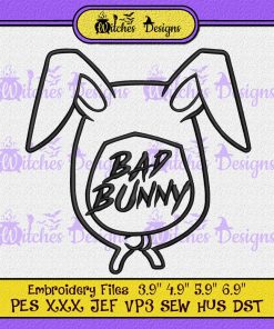 Bad Bunny Easter Embroidery