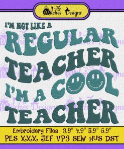 I'm A Cool Teacher Cute Embroidery