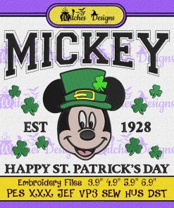 Disney Mickey St Patrick's Day Embroidery