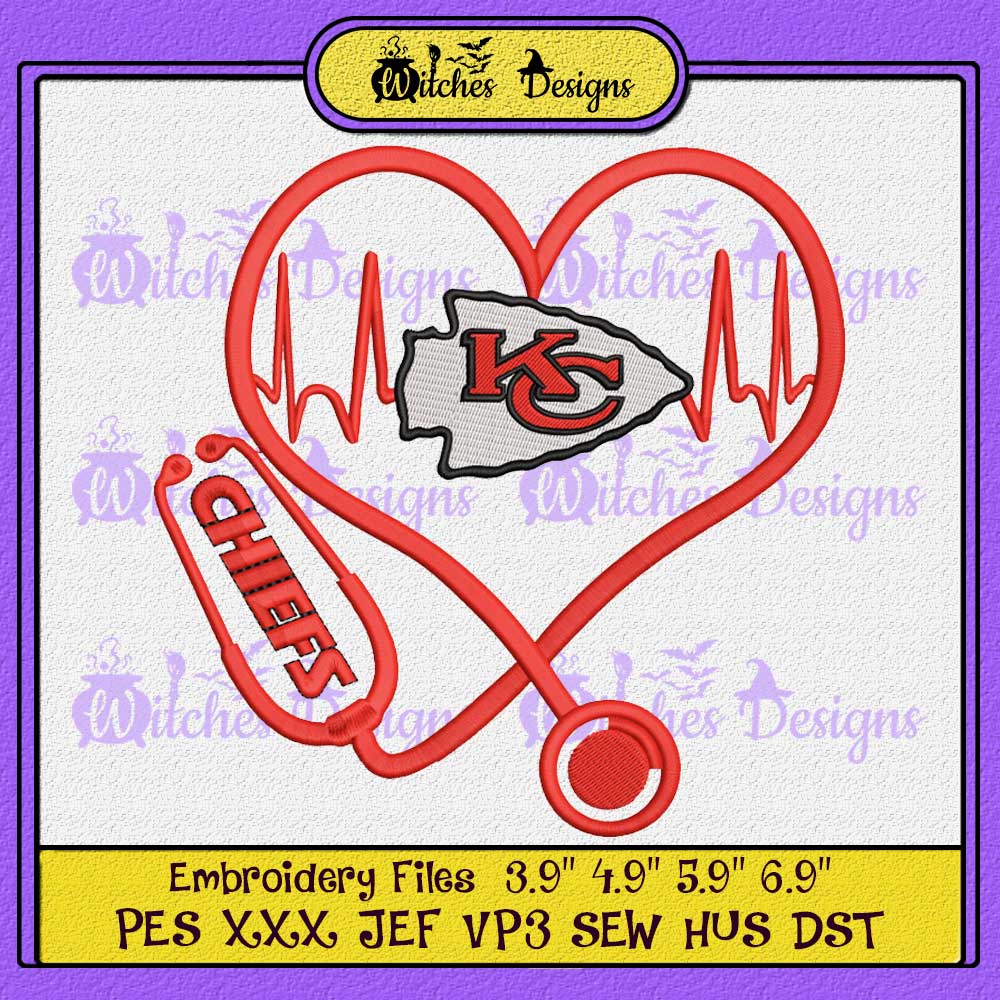 Nurse Heartbeat Love Kansas City Chiefs SVG PNG EPS DXF - Nurse